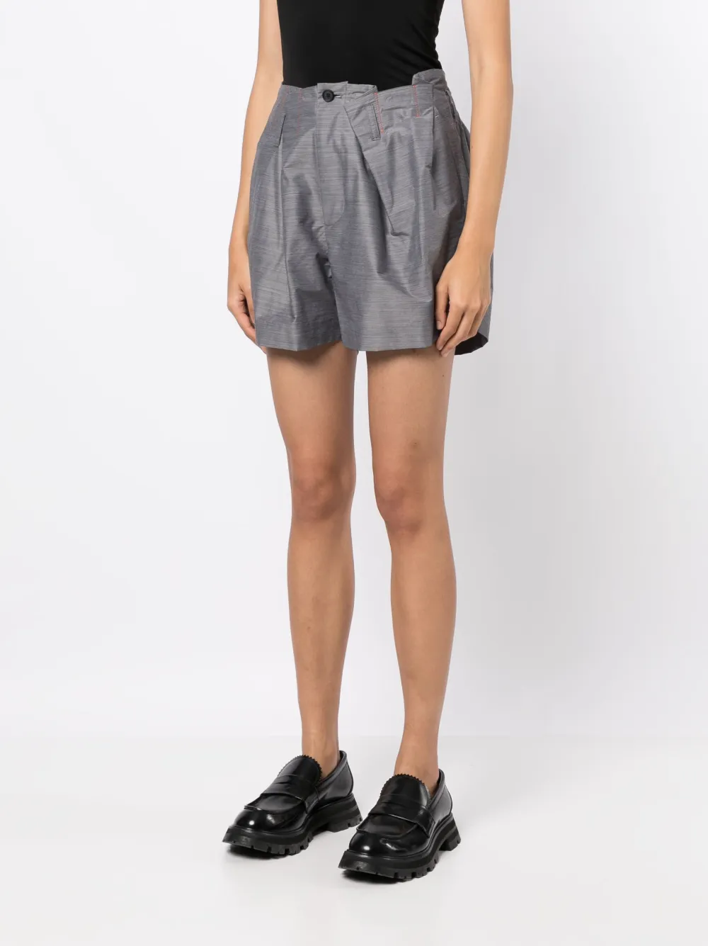 Shop Kolor Asymmetric-design Relaxed Shorts In Grey