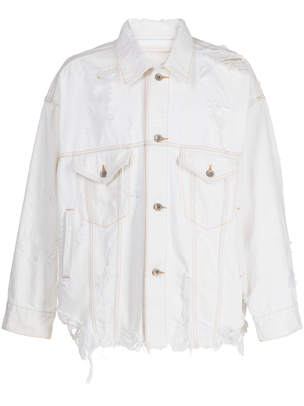 Doublet Distressed Denim Jacket Farfetch