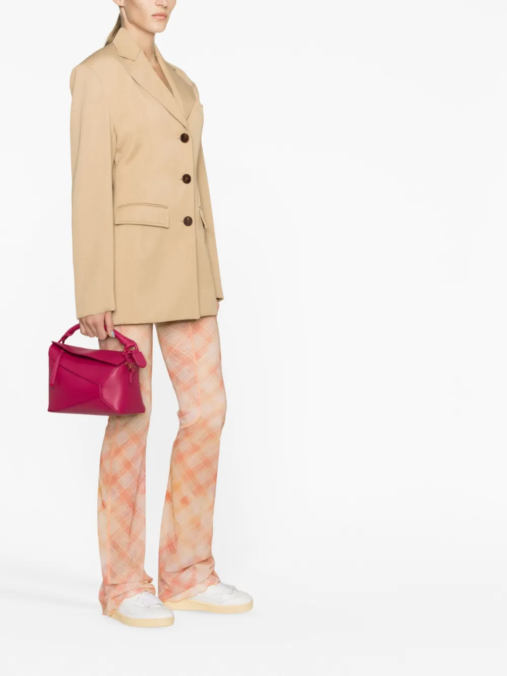 LOEWE Puzzle Edge leather tote bag - Roze