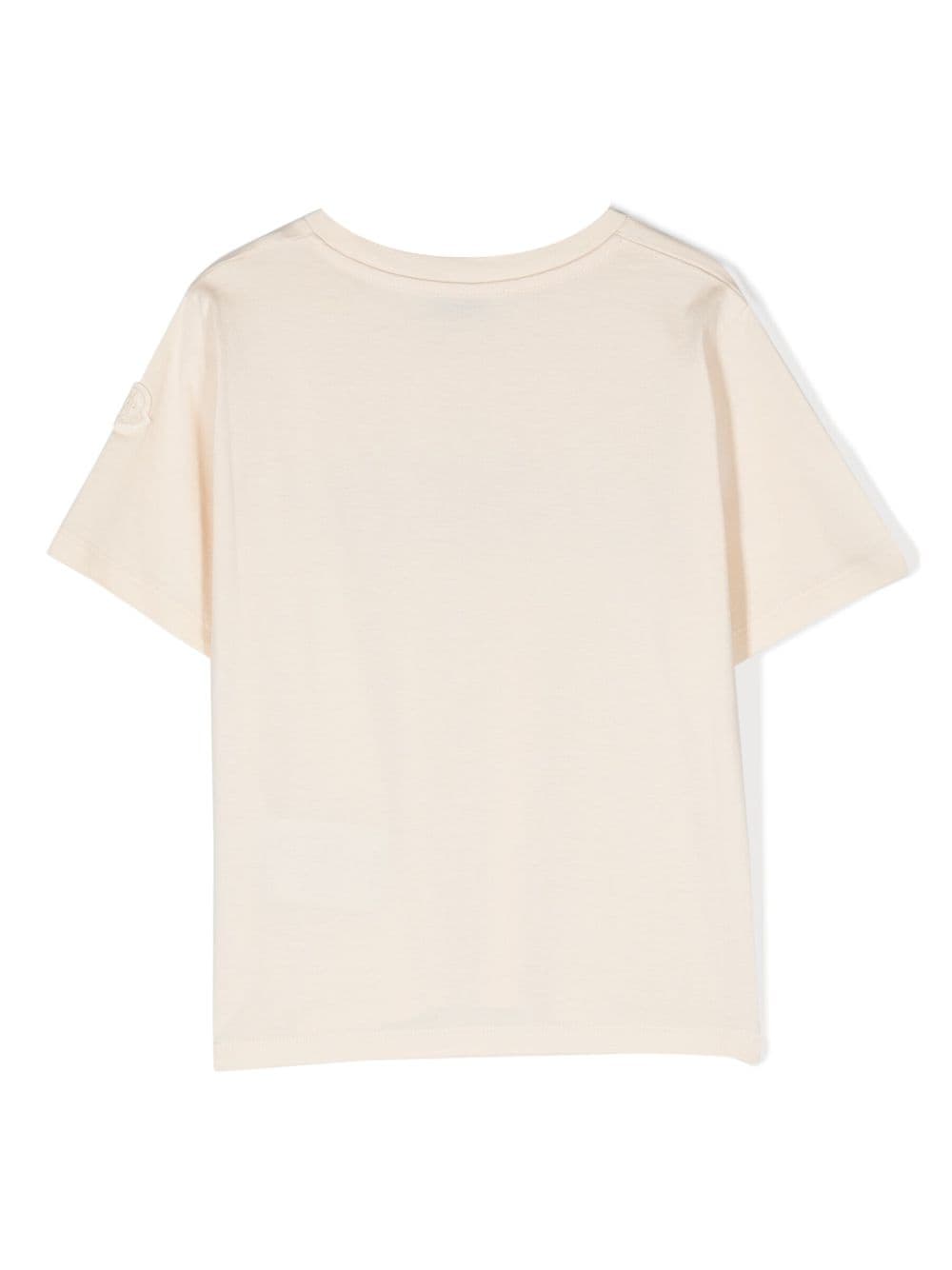 Moncler Enfant T-shirt met logoprint - Beige