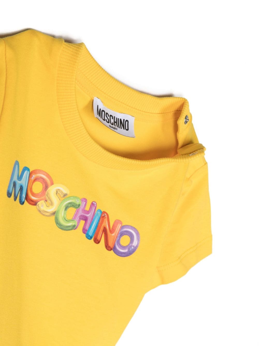 Shop Moschino Logo-print Cotton T-shirt In Yellow