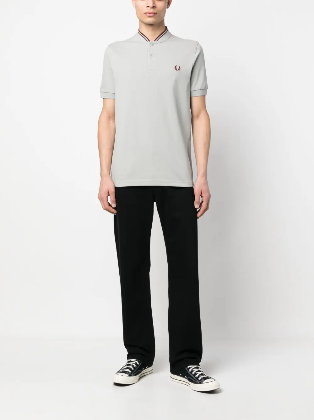 Fred Perry Poloshirt met geborduurd logo - Grijs