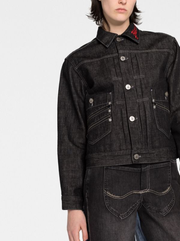 Vivienne Westwood embroidered-logo Denim Jacket - Farfetch