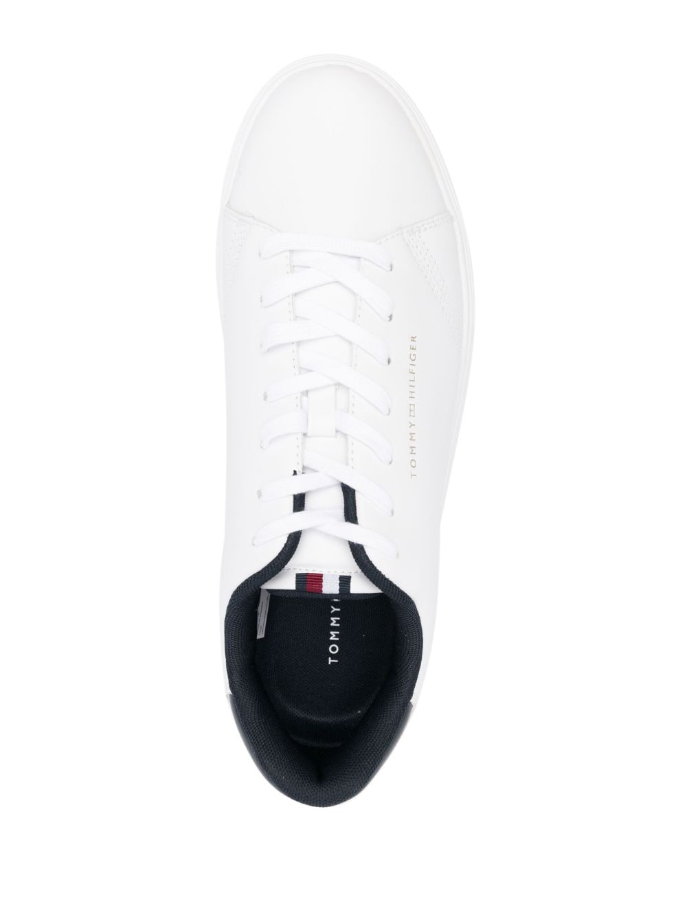 Shop Tommy Hilfiger Low-top Leather Sneakers In Weiss