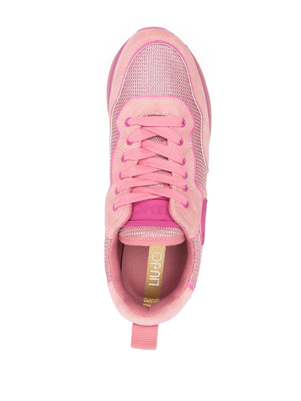 Shop Liu •jo Lace-up Platform Sneakers In Rosa