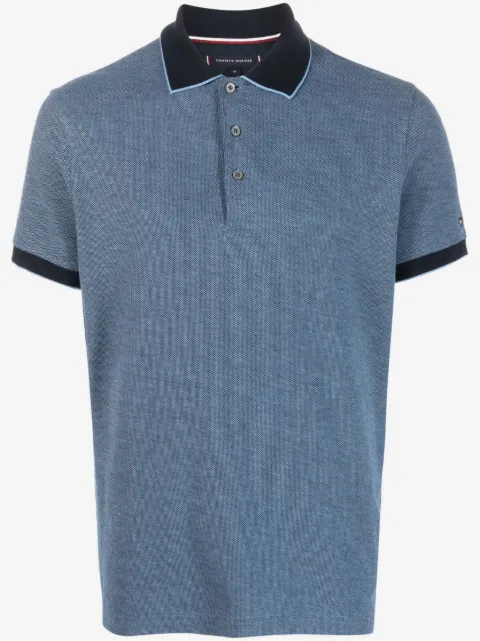 Tommy Hilfiger logo-patch cotton polo shirt