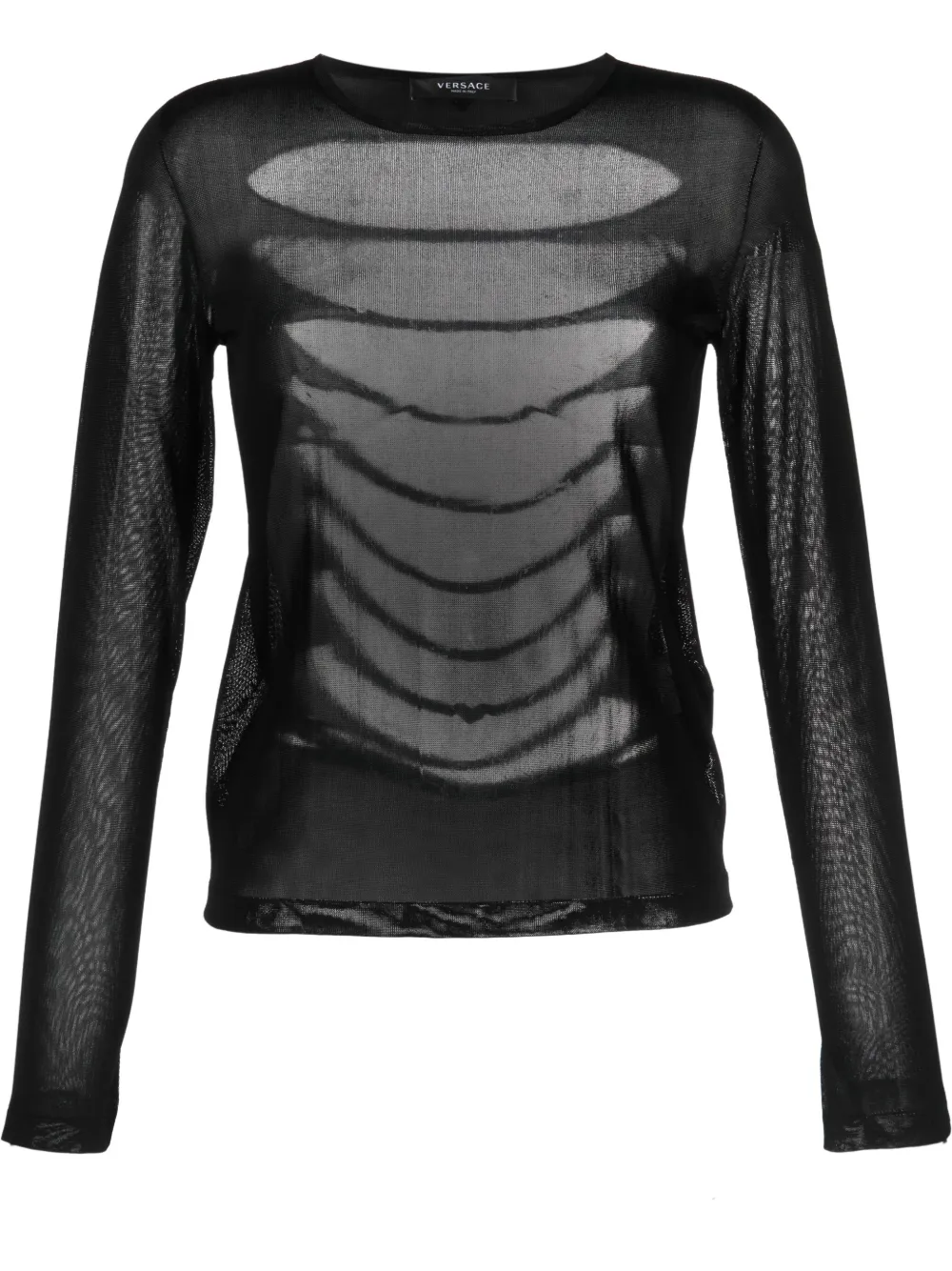 Shop Versace Slashed Knit Jumper In Schwarz