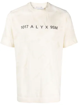 1017 alyx 9SM ロゴTシャツ 1017 ALYX 9SM logo-print Detail T-shirt | Neutrals | FARFETCH