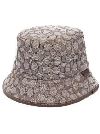 Louis Vuitton Women's Logo Leather Brown Bucket Hat - Size Small