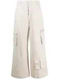 Gestuz multiple-pockets wide leg trousers - Neutrals