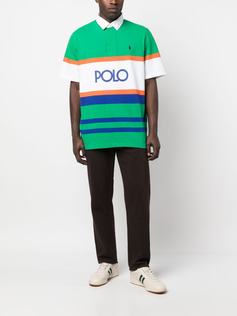 Image 2 of Polo Ralph Lauren embroidered-logo striped polo shirt