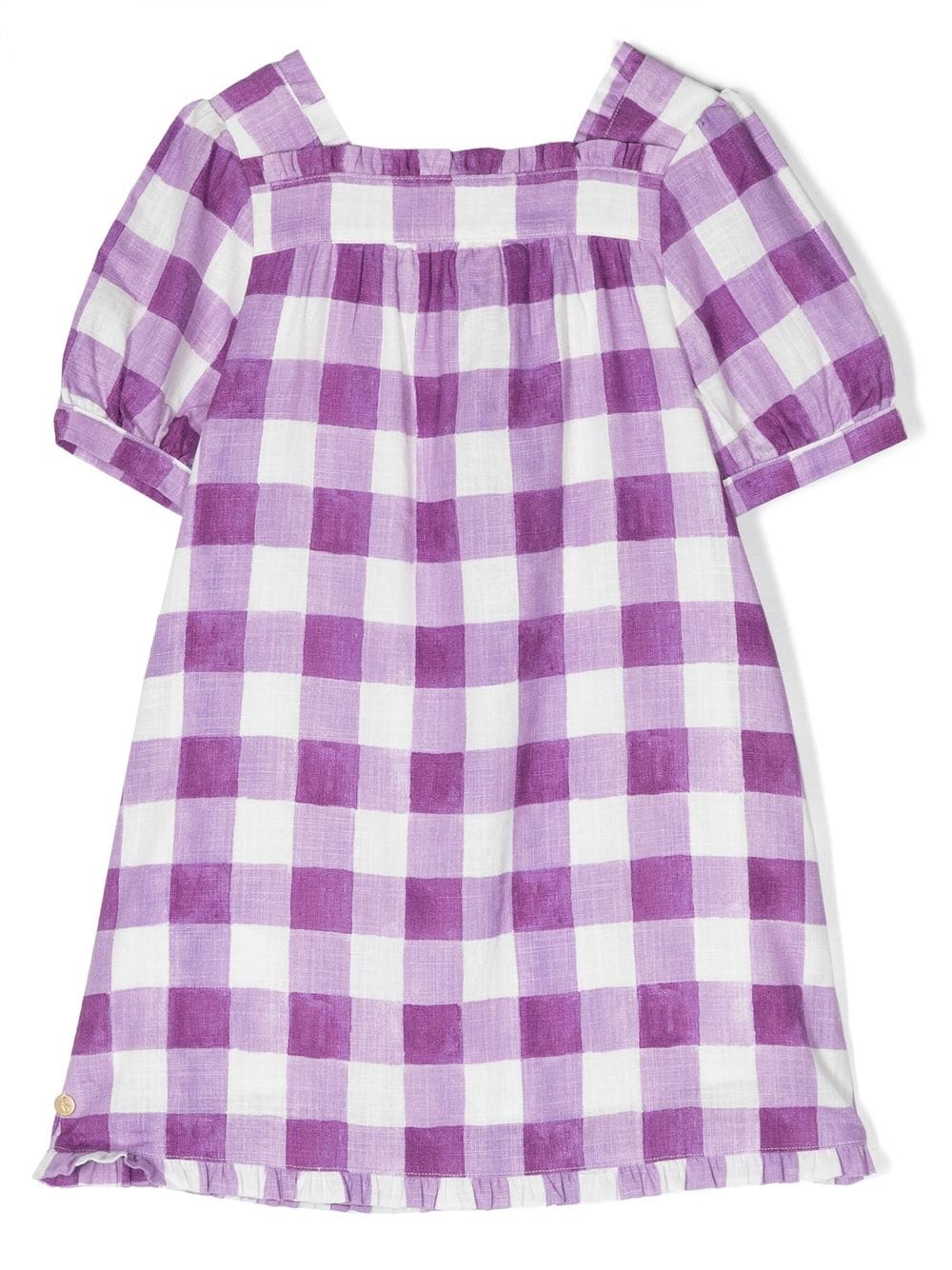 Shop Scotch & Soda Gingham Check-pattern Dress In Purple