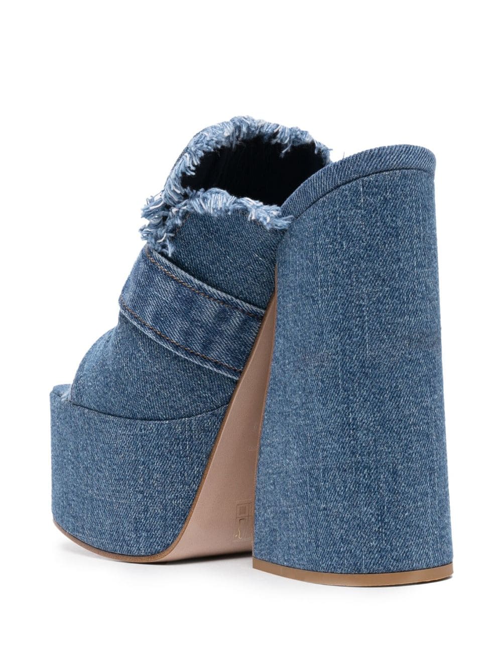 Shop Le Silla Denim 170mm Platform Mules In Blau