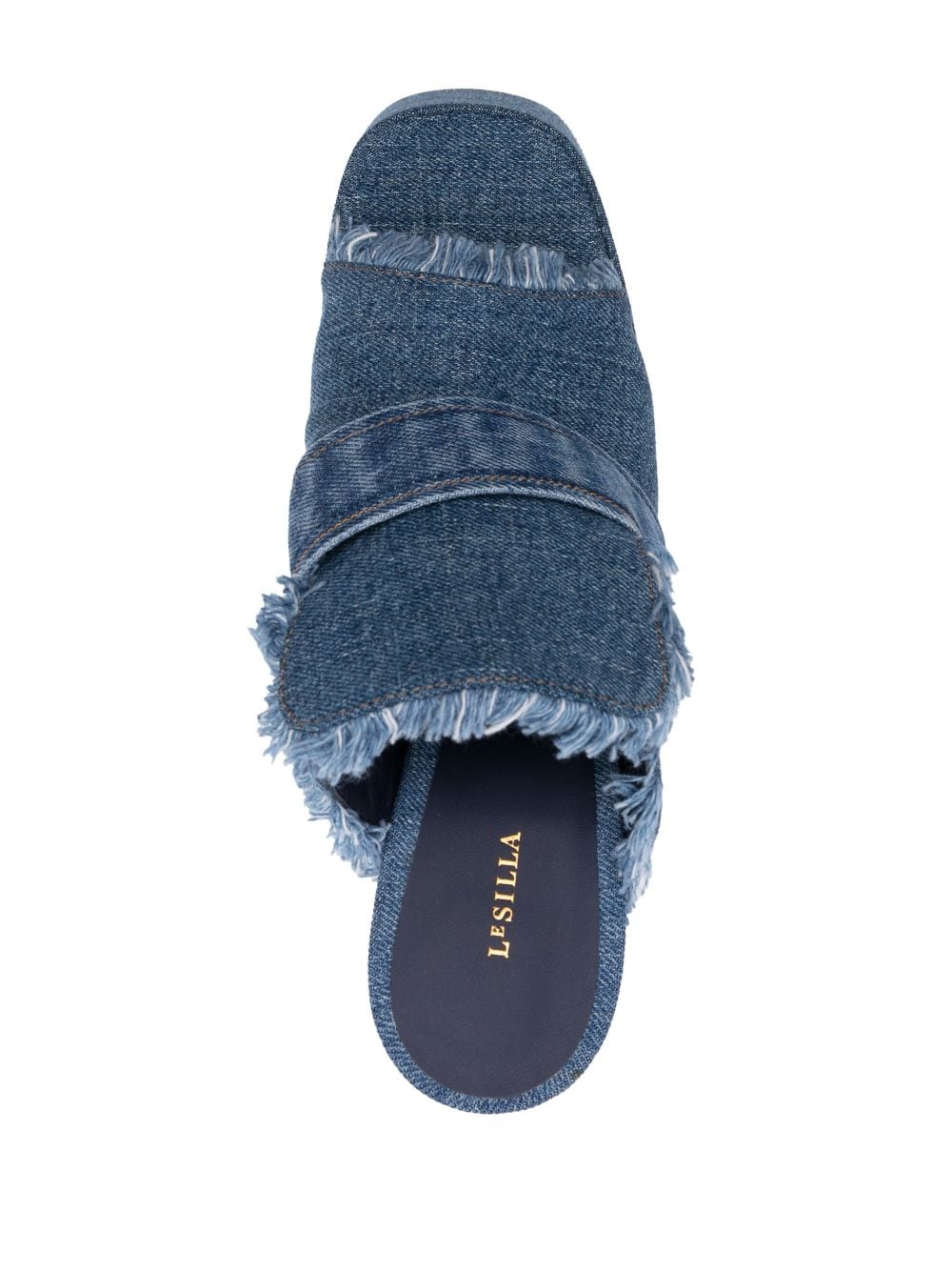 Shop Le Silla Denim 170mm Platform Mules In Blau