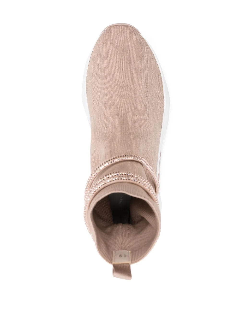 René Caovilla Glitter-wrap Sock-ankle Sneakers In Nude