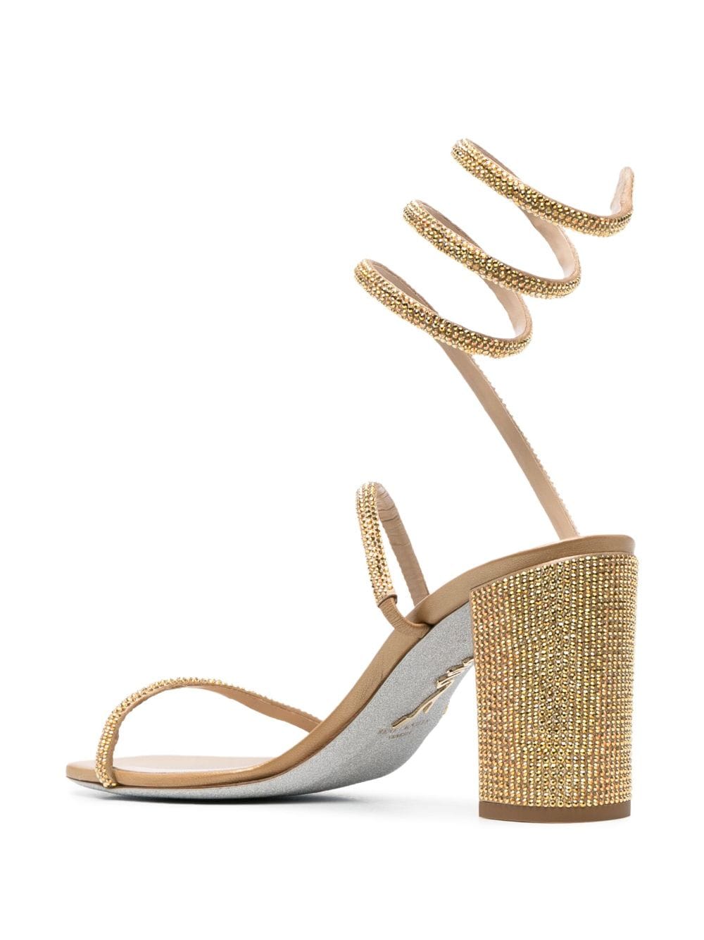 Shop René Caovilla Crystal-embellished 85mm Sandals In Gold