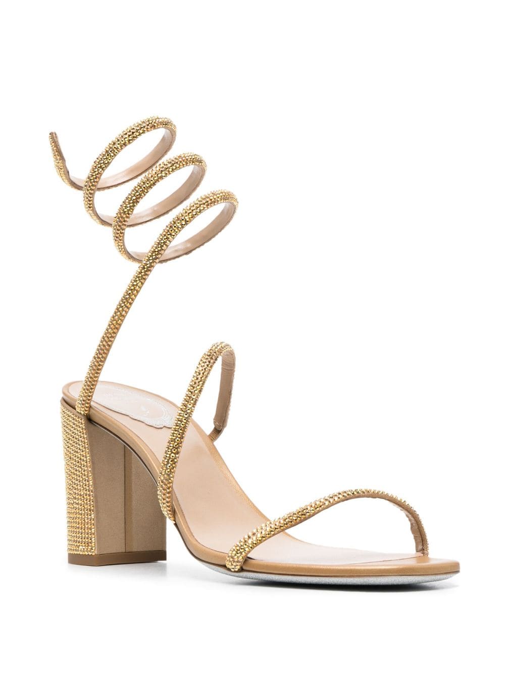 Shop René Caovilla Crystal-embellished 85mm Sandals In Gold