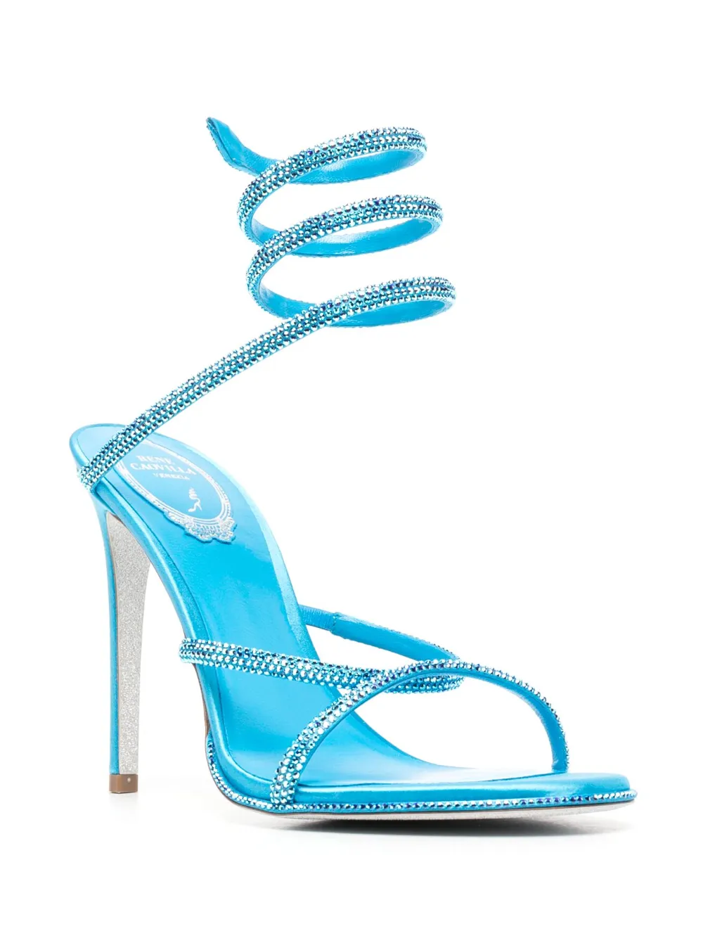 René Caovilla Sandalen verfraaid met kristallen - Blauw