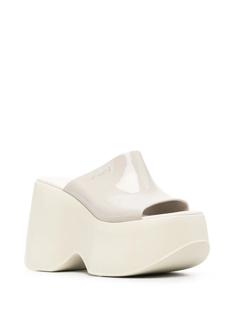 Vic Matie Muiltjes met plateauzool - Beige