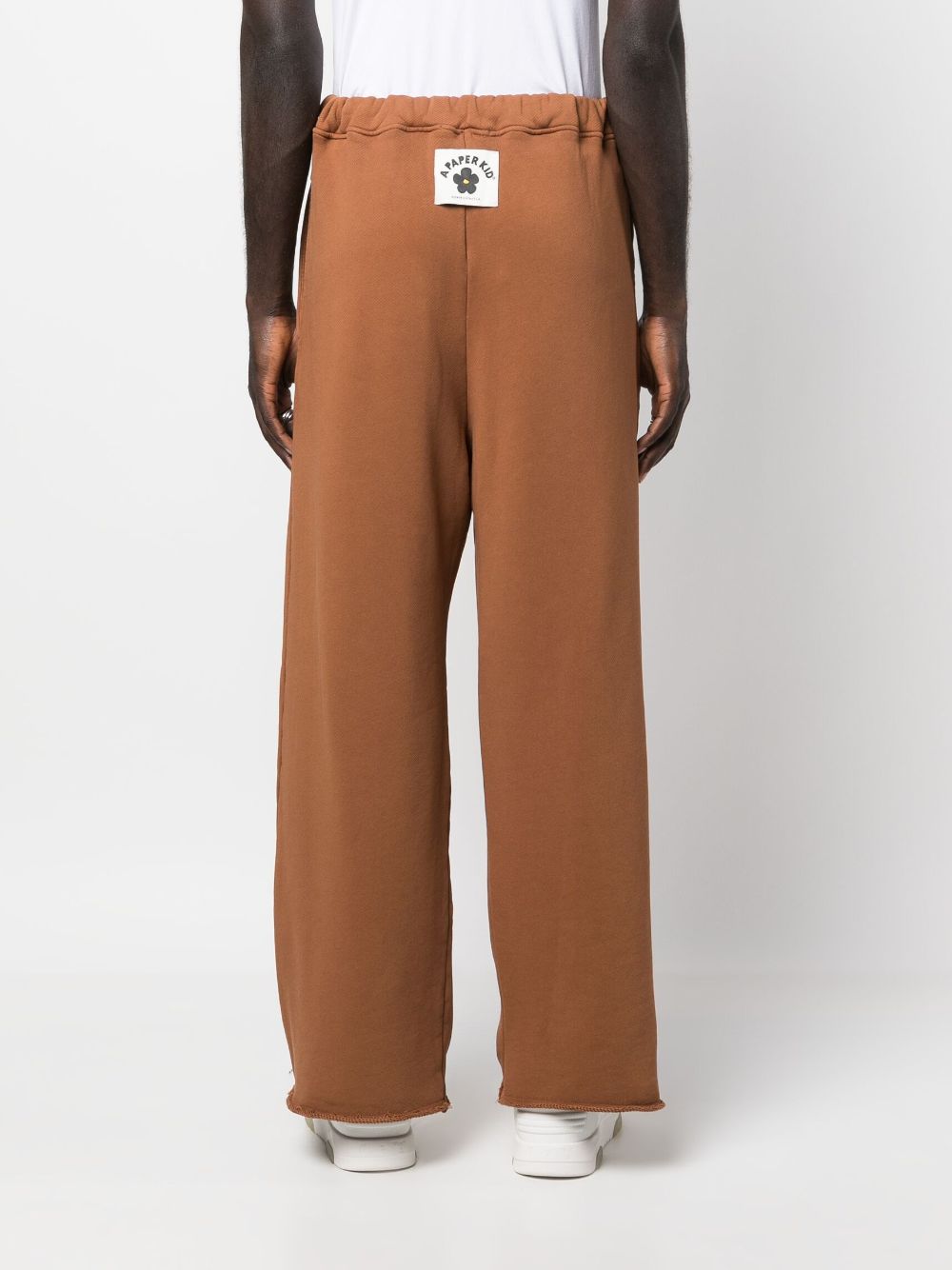 Shop A Paper Kid Cotton Track Pants In Brown