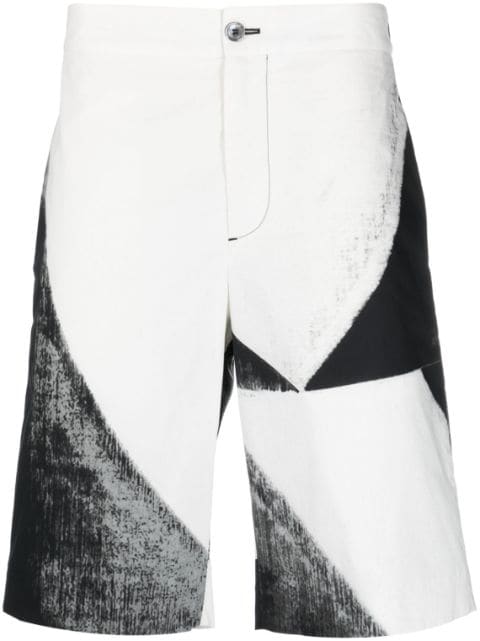 Alexander McQueen abstarct-print cotton Bermuda shorts 