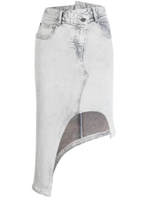 Ottolinger Denim Wrap Midi Skirt | Black | FARFETCH