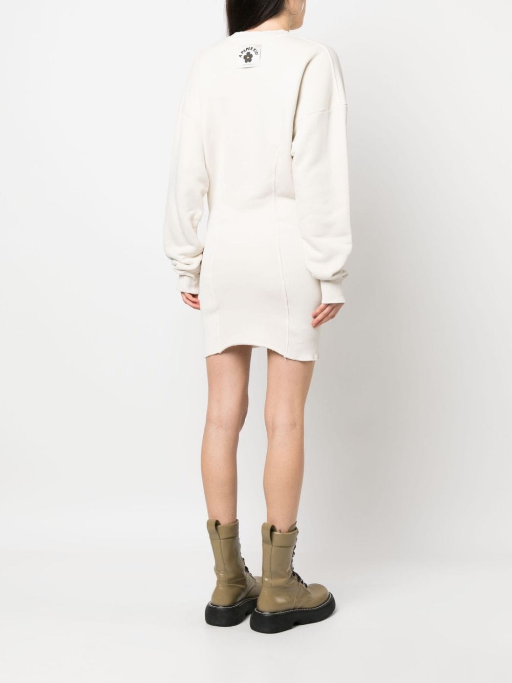 Shop A Paper Kid Cotton Sweatshirt Dress In Nude