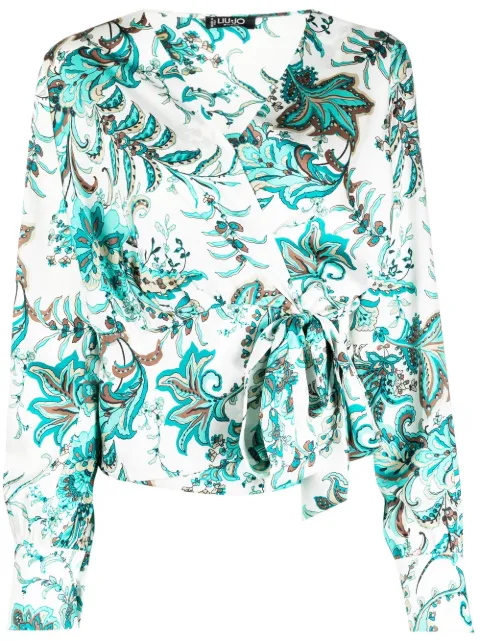 LIU JO paisley-print wrap blouse