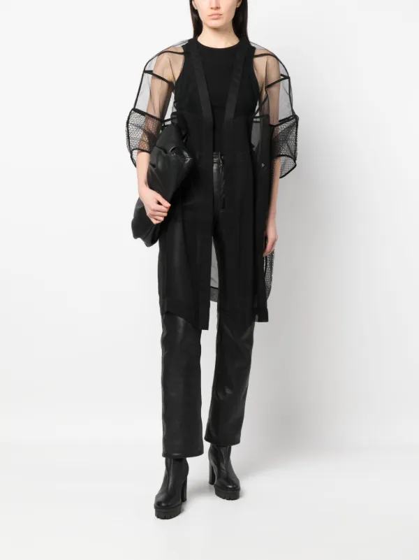 Rick Owens Edfu Tecuatl Sheer Silk Jacket | Black | FARFETCH