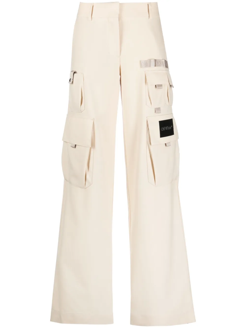Off-white Toybox Wide-leg Cargo Trousers In Nude