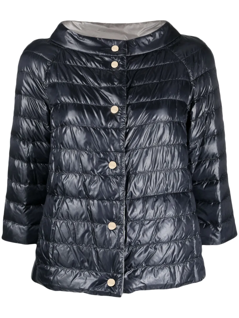 Herno Blue Padded Reversible  Jacket In Polyamide Woman In Blue