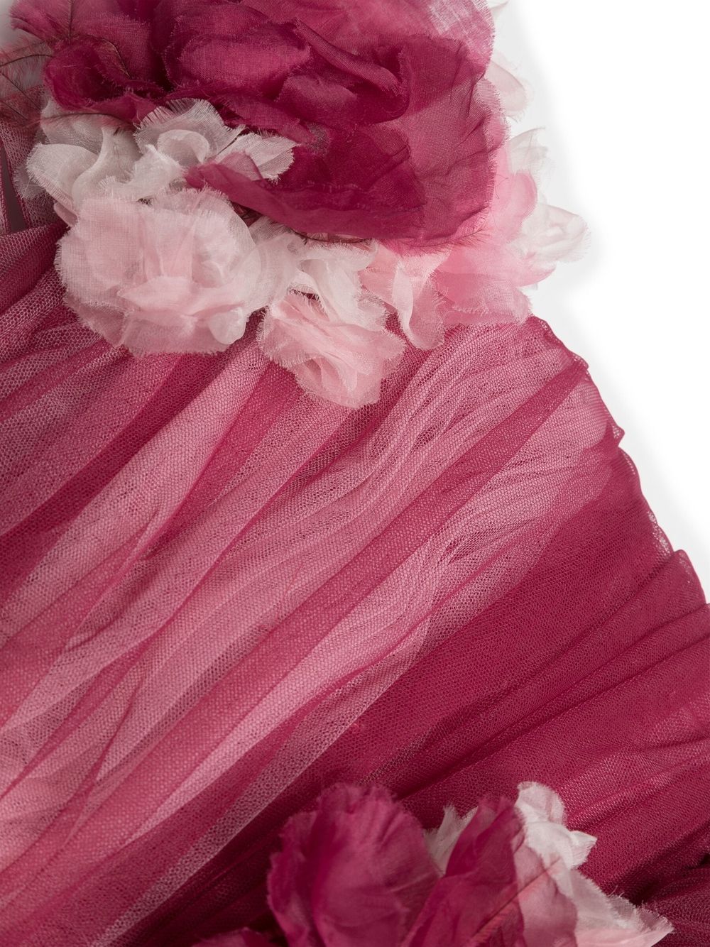 Shop Marchesa Couture Floral-appliqué Gathered Silk Dress In Pink
