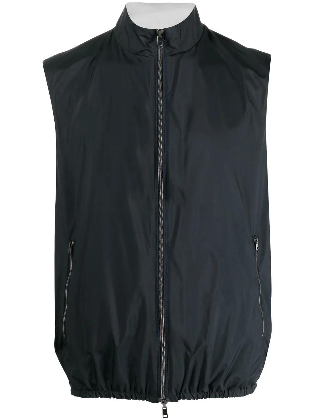 Herno High-neck Zip-fastening Gilet In Blau