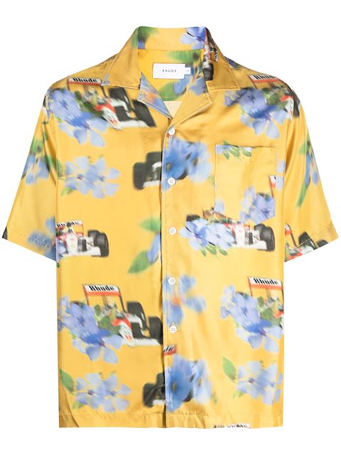 Rhude floral-print silk shirt