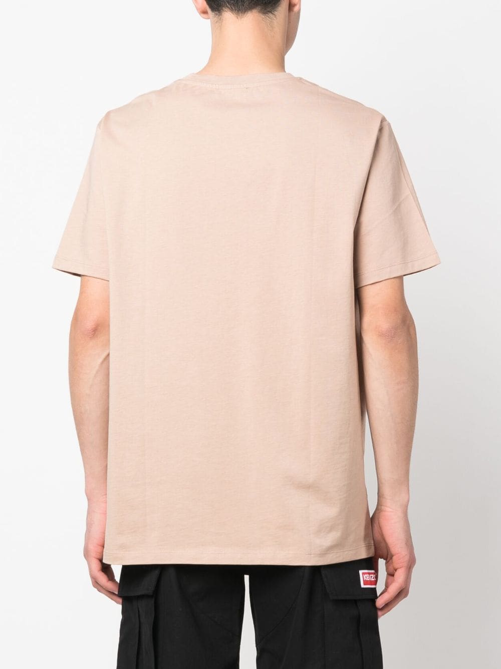 Shop Balmain Logo-embossed Cotton T-shirt In Nude