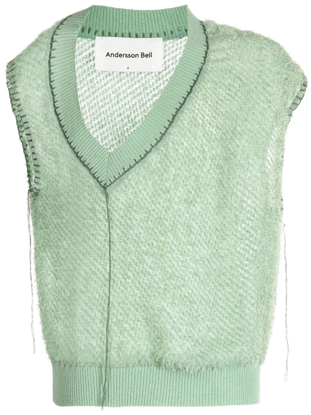 Andersson Bell asymmetric knitted vest - Green