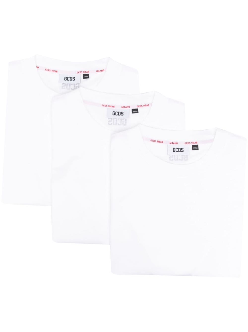 Gcds Logo-print T-shirt Three-pack In White