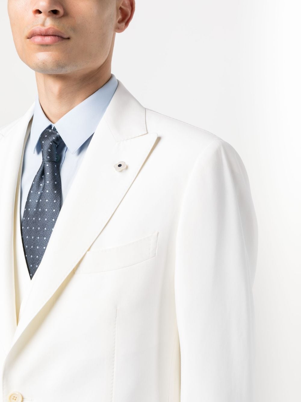 Shop Lardini Single-breasted Three-piece Suit In Weiss