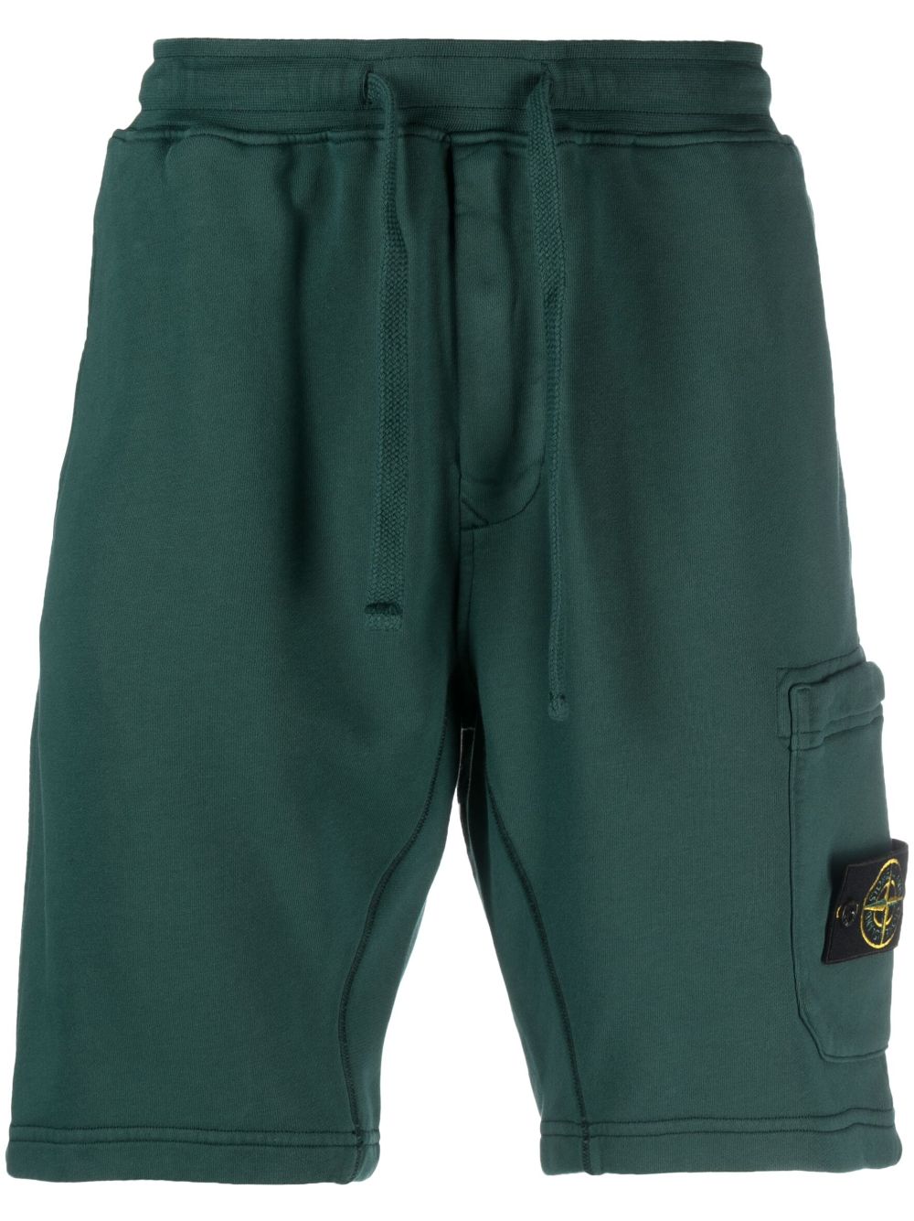 Stone Island Logo-patch Track Shorts In Grün