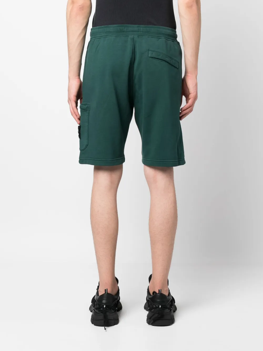 Stone Island Logo-patch Track Shorts In Grün