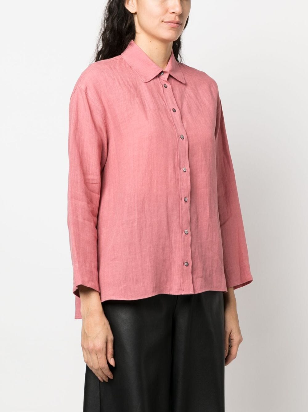 Shop 's Max Mara Long-sleeve Linen Shirt In Pink