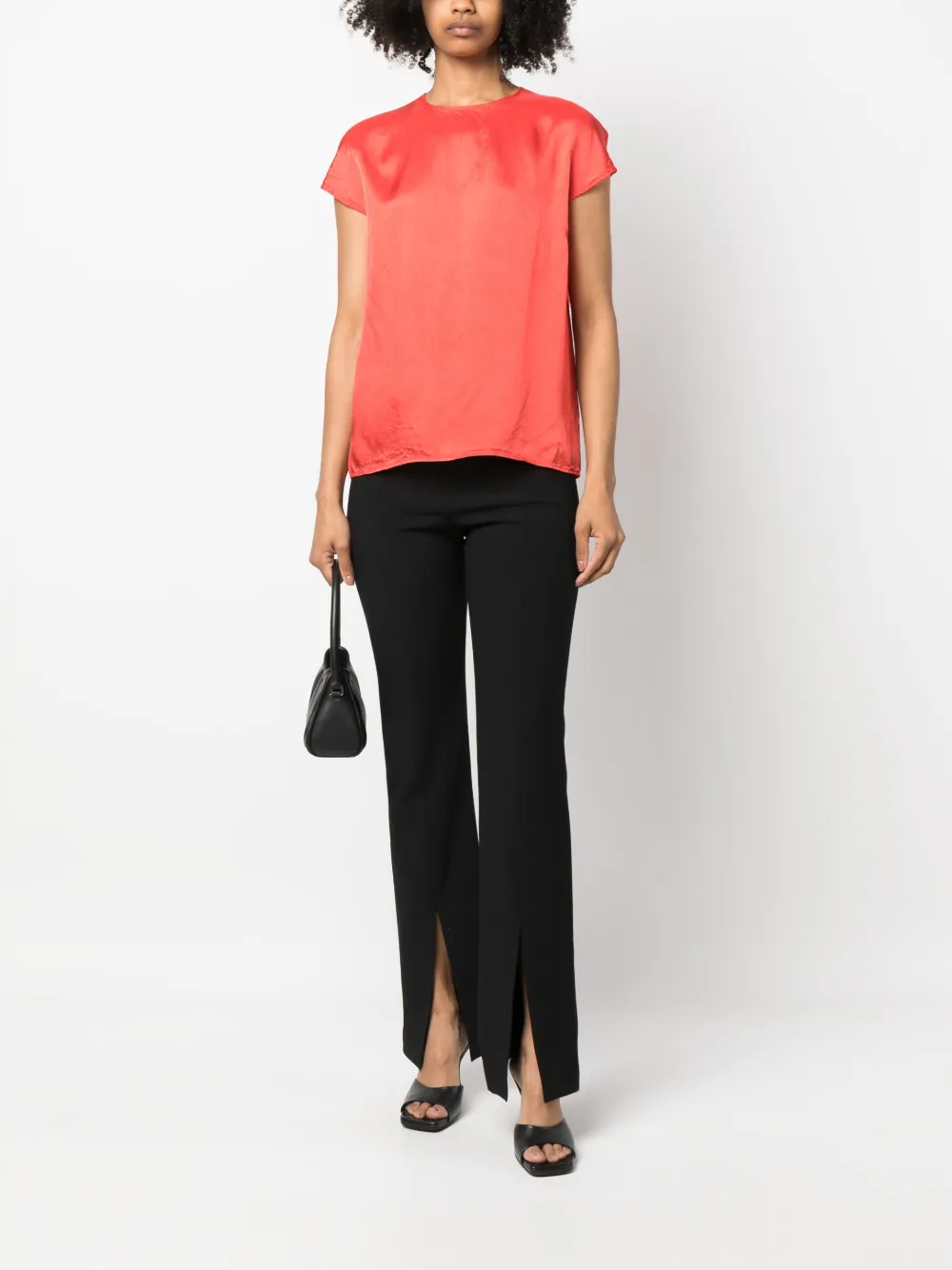 ASPESI Satijnen blouse - Oranje