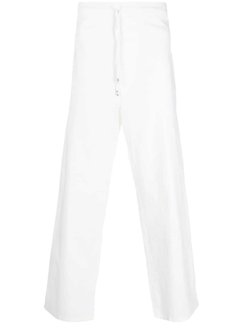 laneus pantalon ample à lien de resserrage - blanc