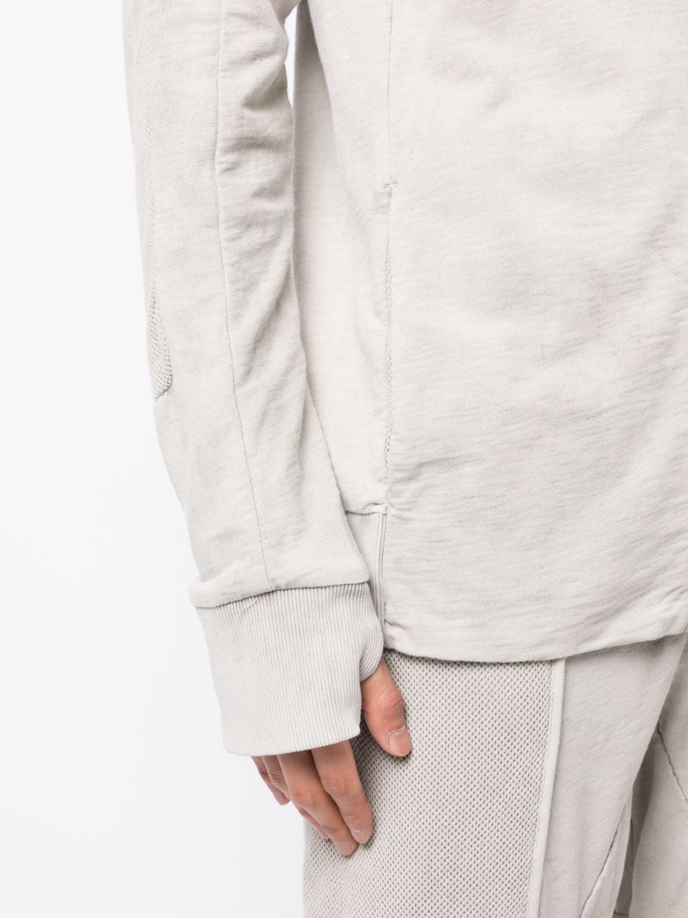 Shop Masnada Long-sleeve Cotton Hooded Jacket In Grey