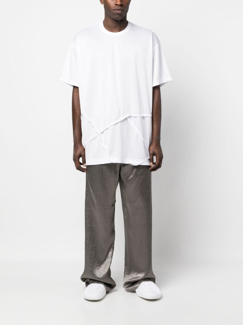 Comme Des Garçons Homme Plus T-shirt met afwerking - Wit