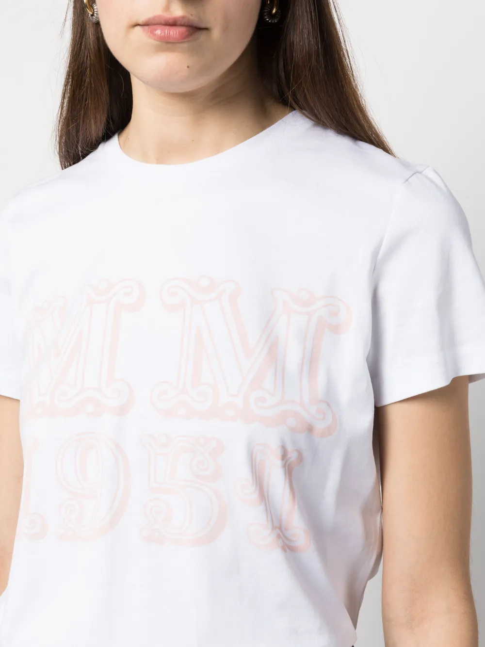 Max Mara T-shirt met logoprint Wit