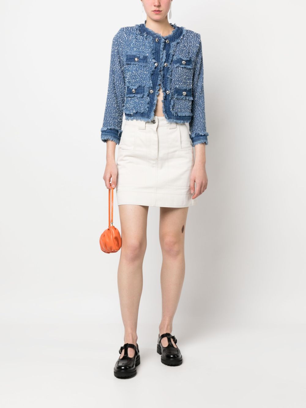 PINKO Jack met denim afwerking - Blauw