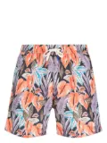 Altea leaf-print drawstring shorts - Purple