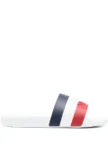 Moncler striped logo-detail slides - White