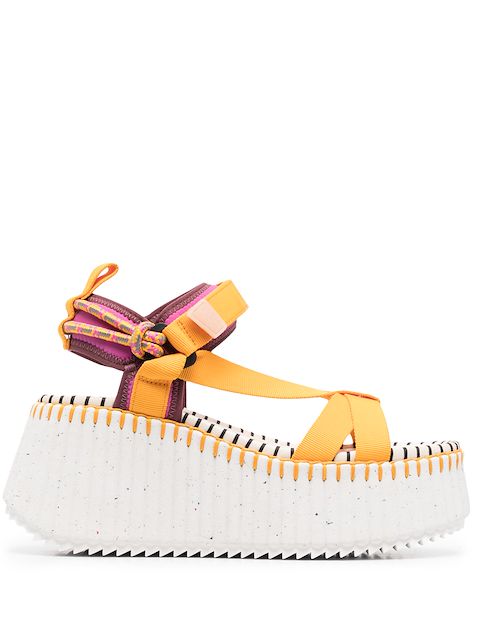 Chloé Nama Wedge leather sandals